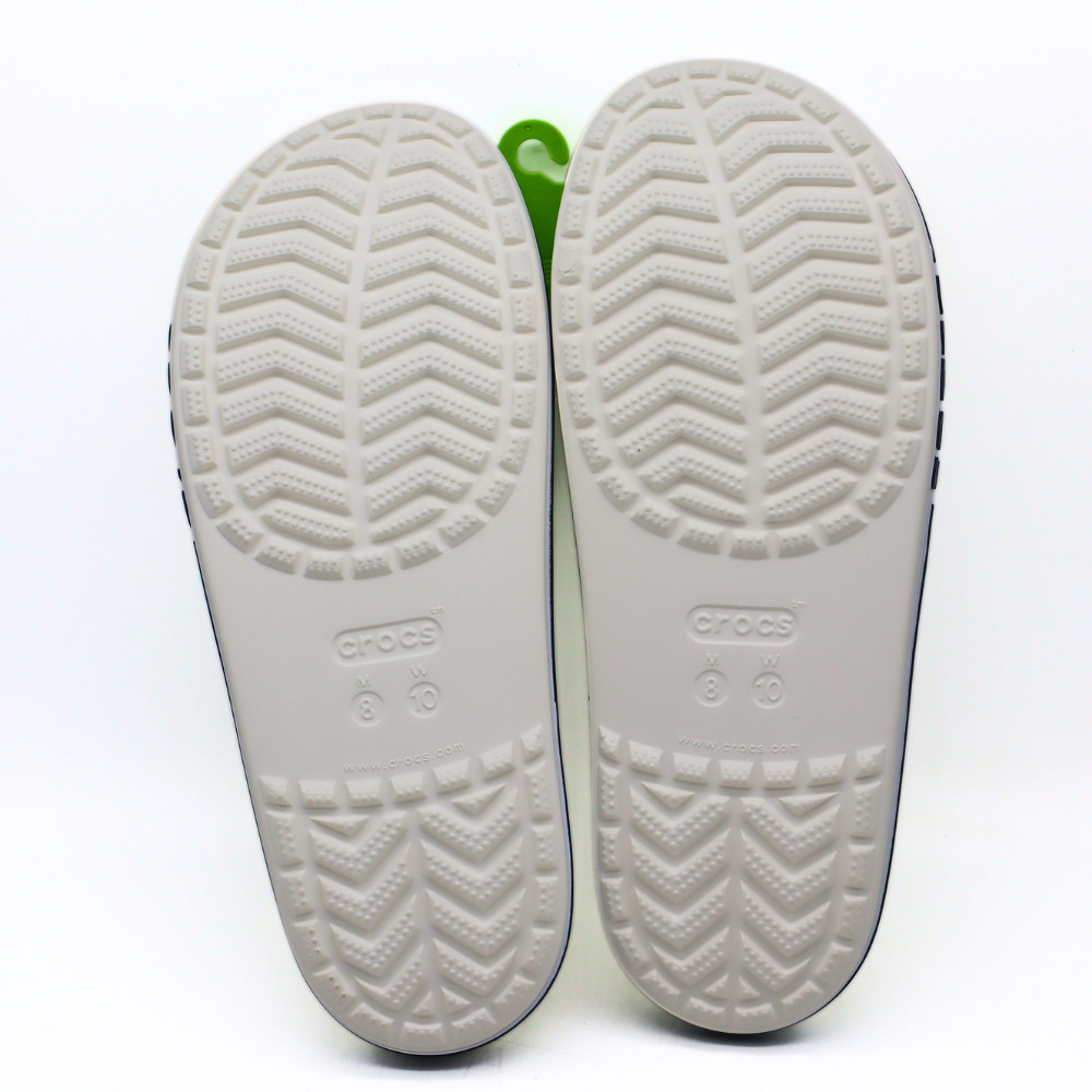 Crocs Unisex Bayaband Slides White/Navy 8 Men/10 Women – NEW