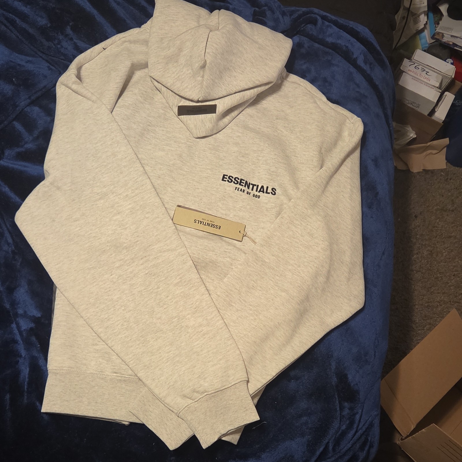 ESSENTIALS Fear of God Essentials Logo Pullover Hoodie Beige XL