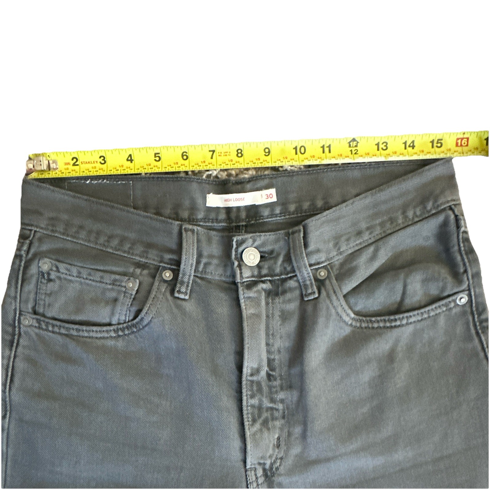 Levi Strauss & Co. Women’s Dark Wash Gray Wide-Leg Loose 5-Pocket Denim Jeans 30