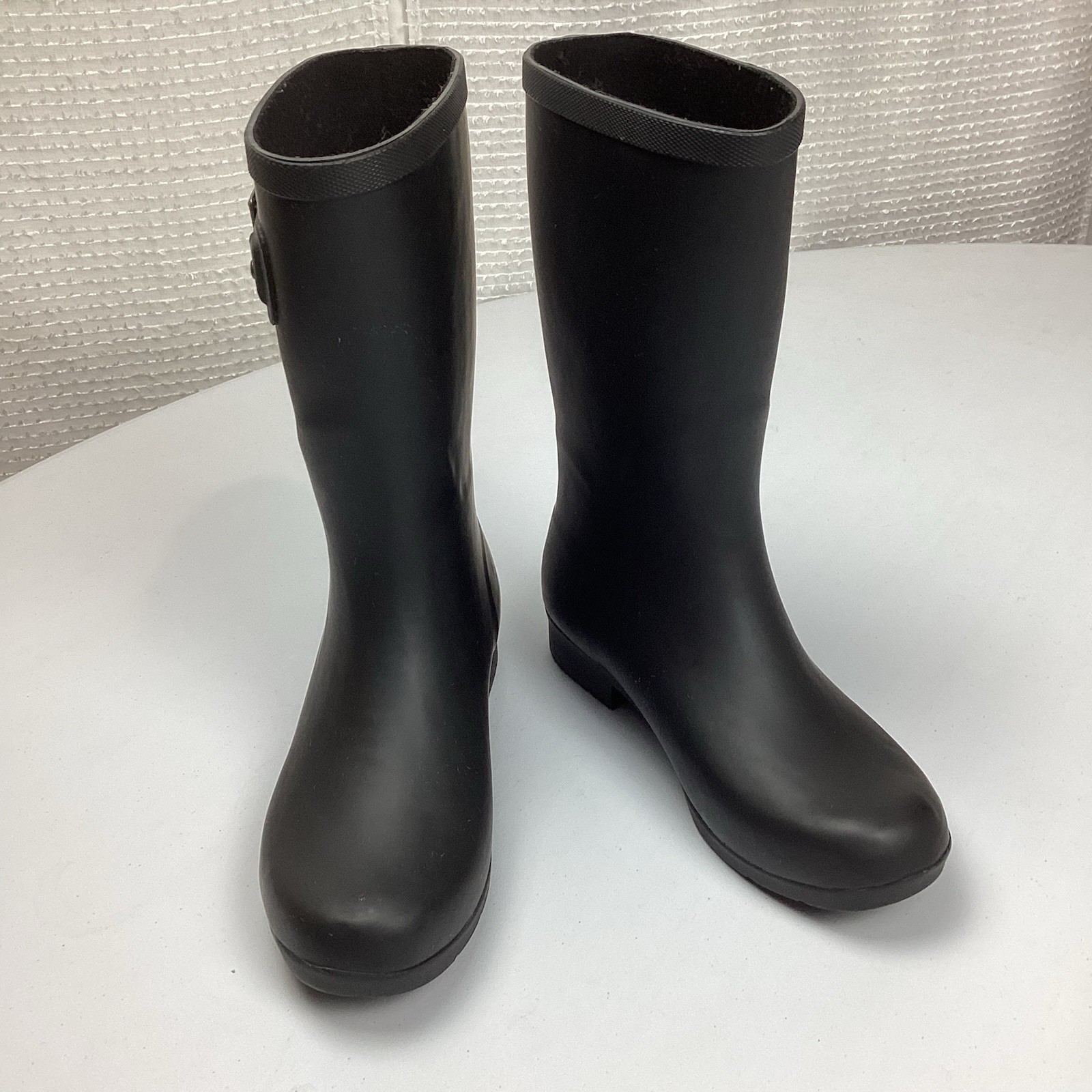 Chooka Fremont 3Q Mid Calf Pull On Black Rain Boots Women’s Size 7