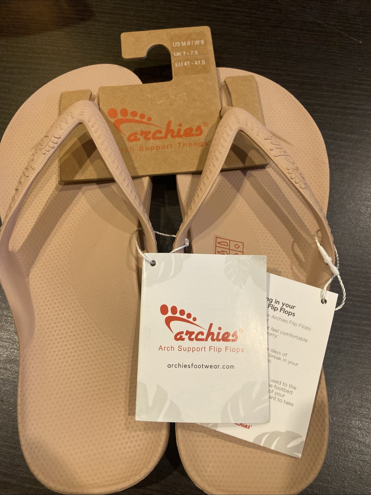 Size 9 Women’s Archies, Arch Support Flip Flop ARCHFLIP-TAN SYNTHETIC