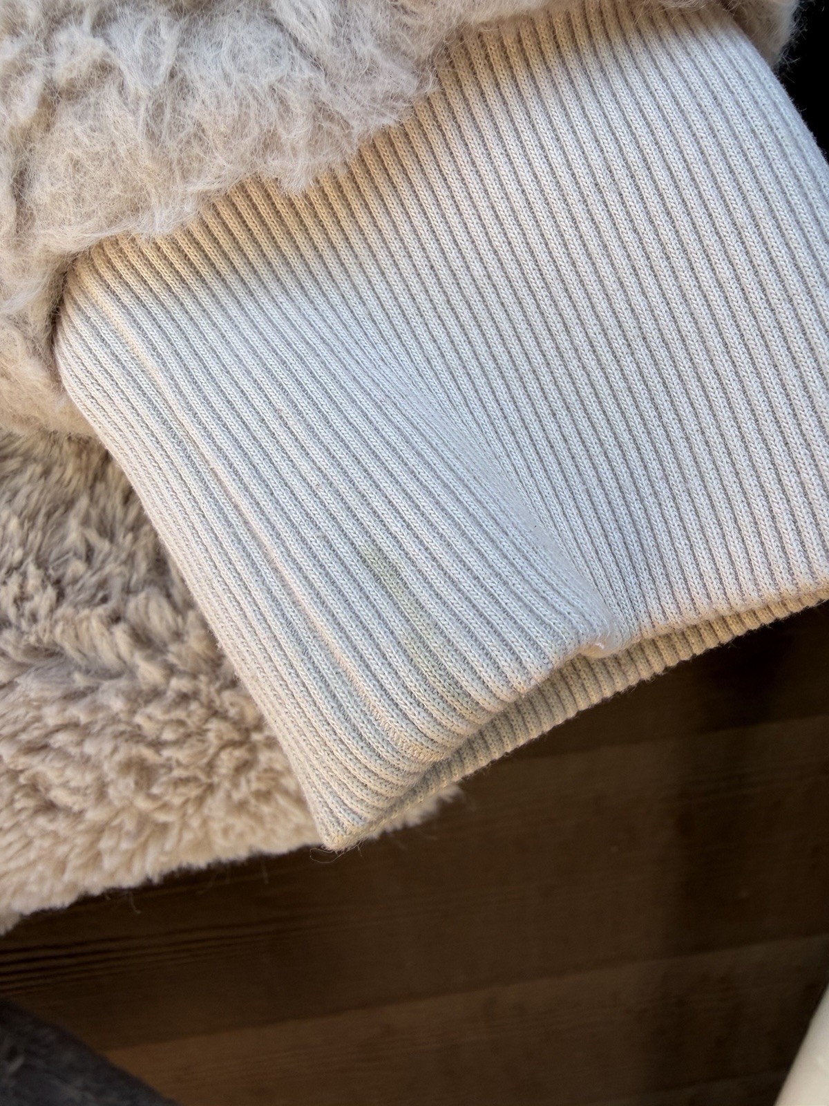 Athleta Plush Faux-Sherpa Zip Jacket in Taupe Size M Women’s