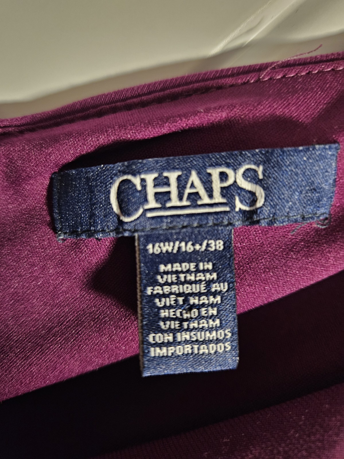 Chaps Womens Beach Berry Dress Split Sleeve Faux Wrap Size 16W NEW With Tags