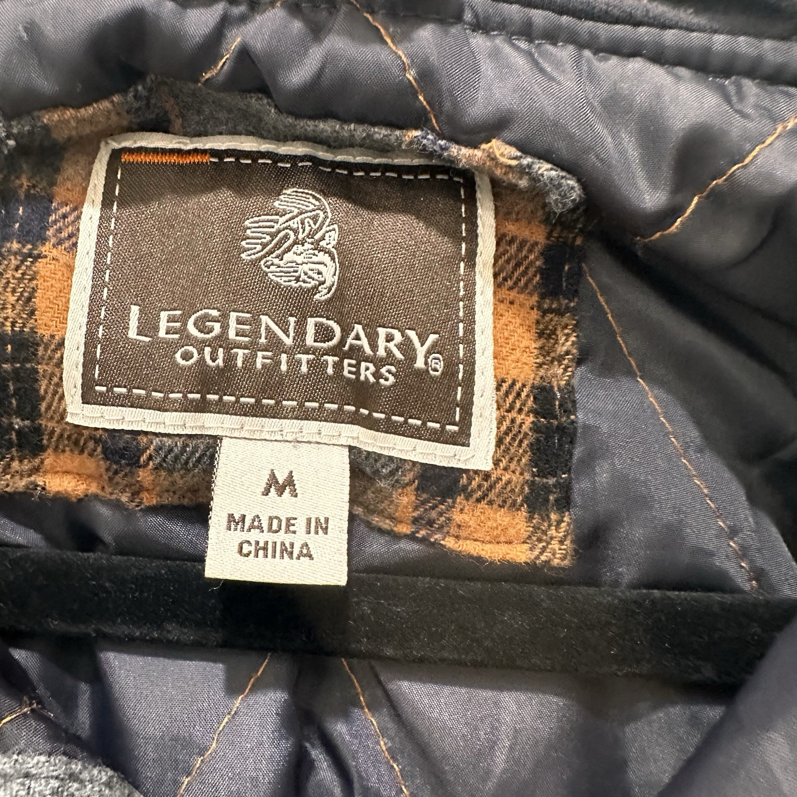 Legendary Outfitters Men’s Cotton Flannel Hooded Jacket Insulated Plaid Size Med