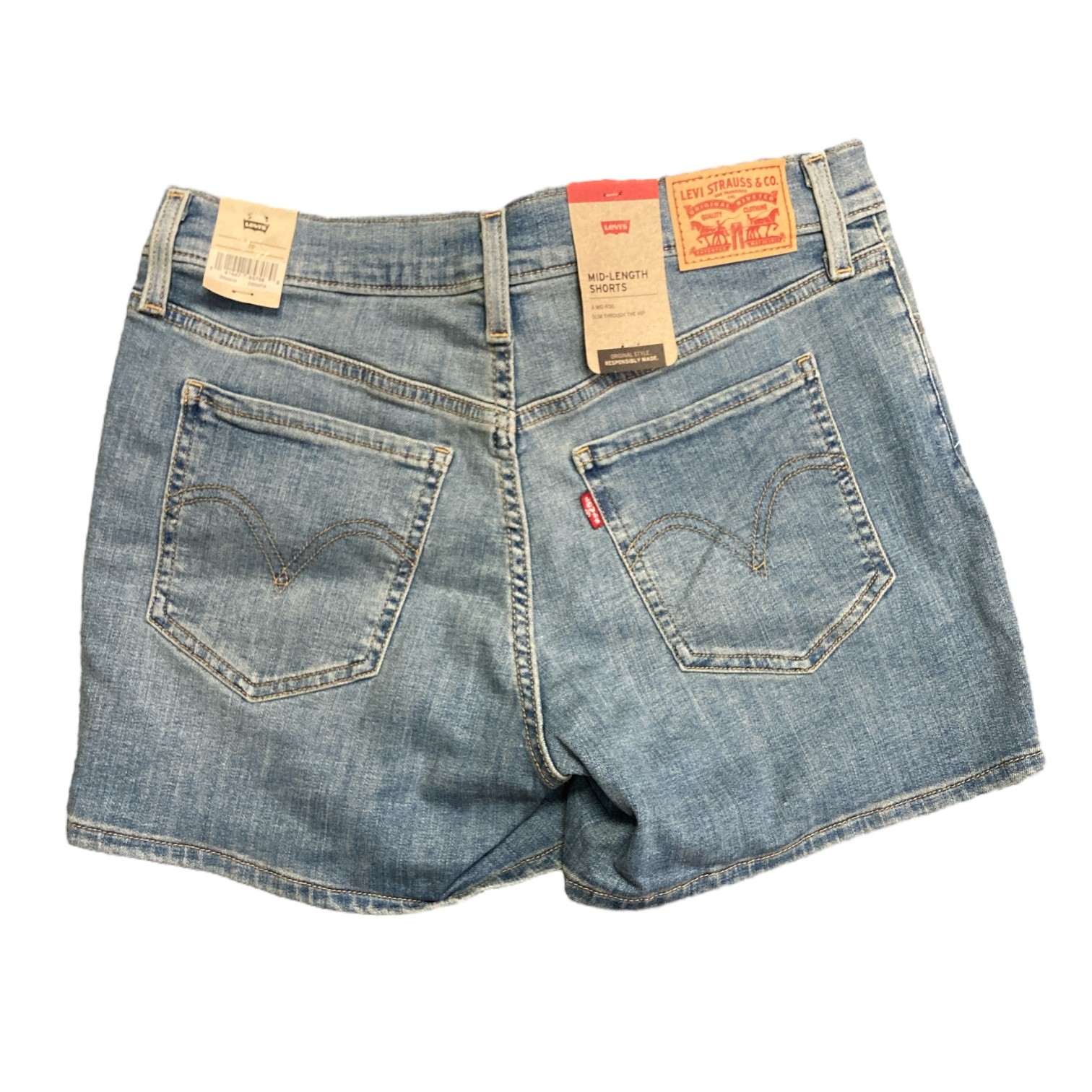 Levi Strauss Women’s Mid Rise Mid Length Slim Hip Denim Short
