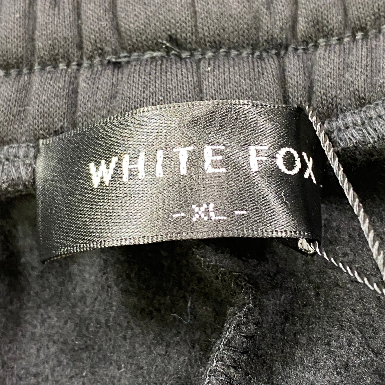 White Fox Sweatpants Womens XL Wide Leg Cotton Blend Relaxed Streetwear Black