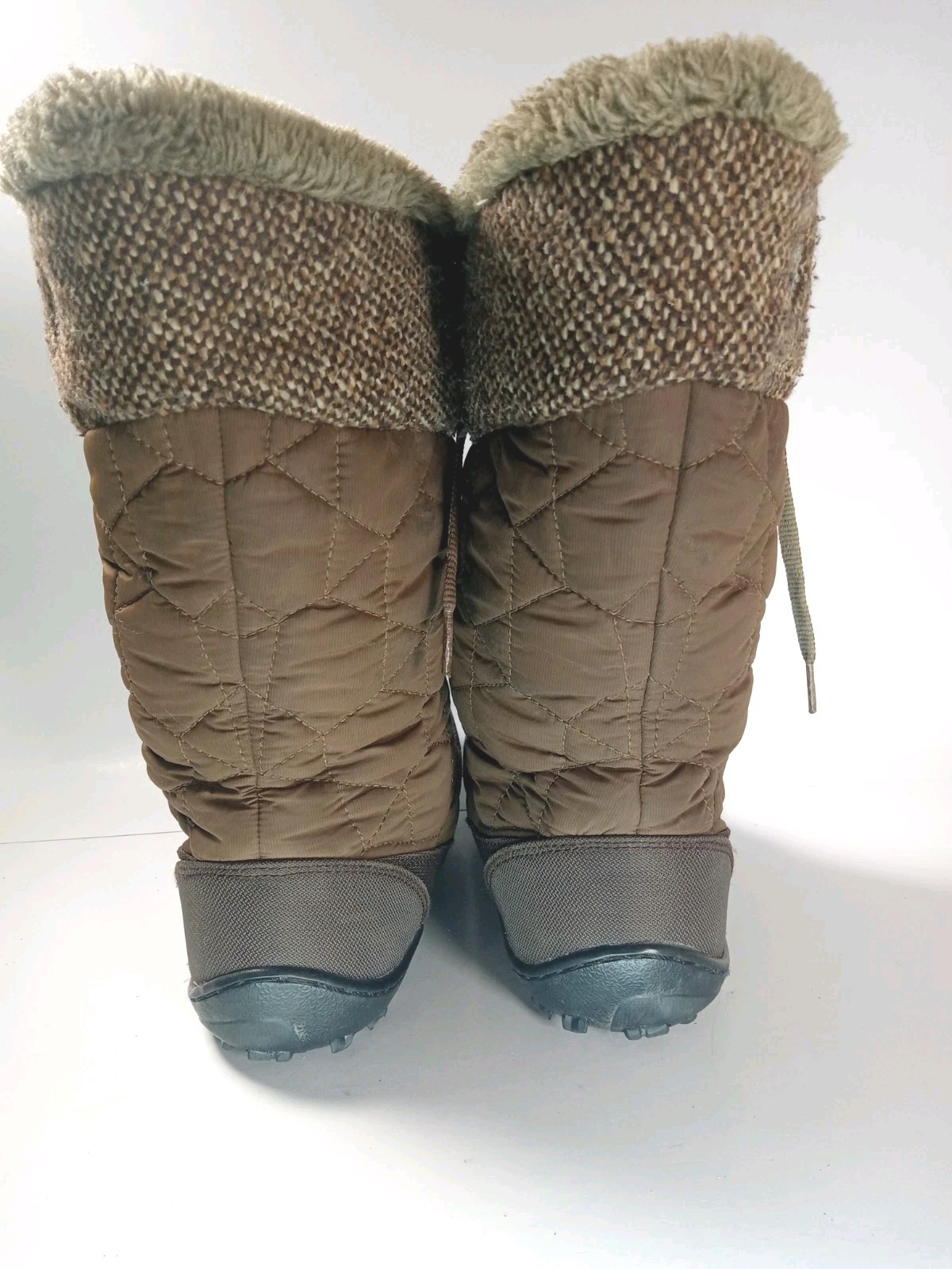 Columbia Women’s Minx Mid II Omni-Heat Tweed Boots Size 10.5 Faux-Fur Collar