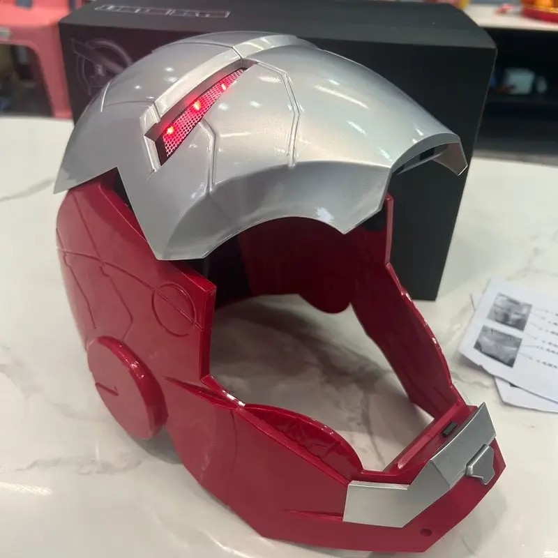 Iron Hero Electronic Helmet Wearable Auto Opening Mask LED Cosplay Adult