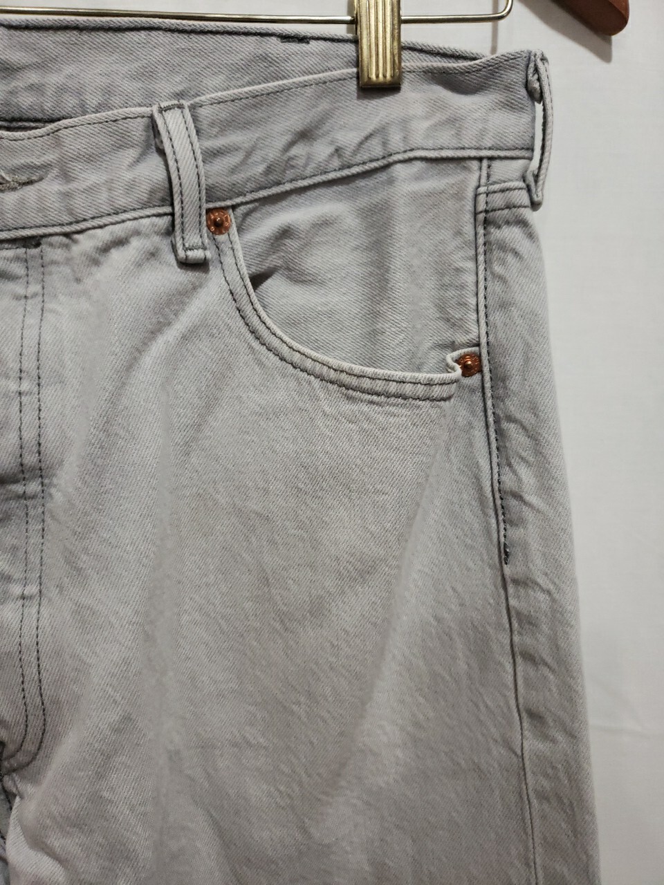 Vintage LEVI JEANS 501 Original Shrink-to-Fit Straight Button Fly Gray 90s