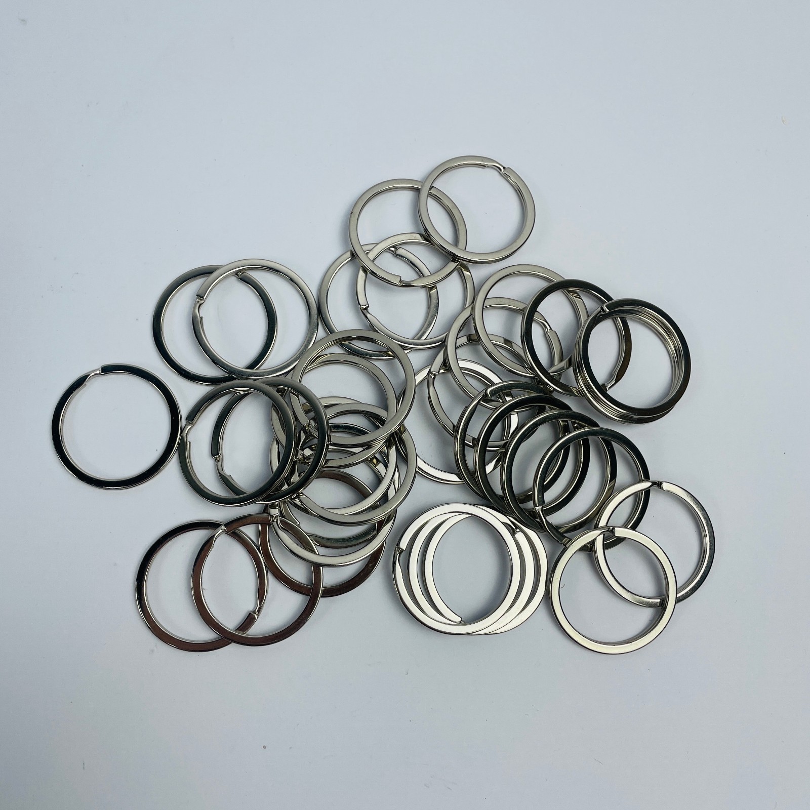 SpotGuard 32mm Stainless Steel Key Split Rings, 50pcs Heavy Duty Metal Key Rings