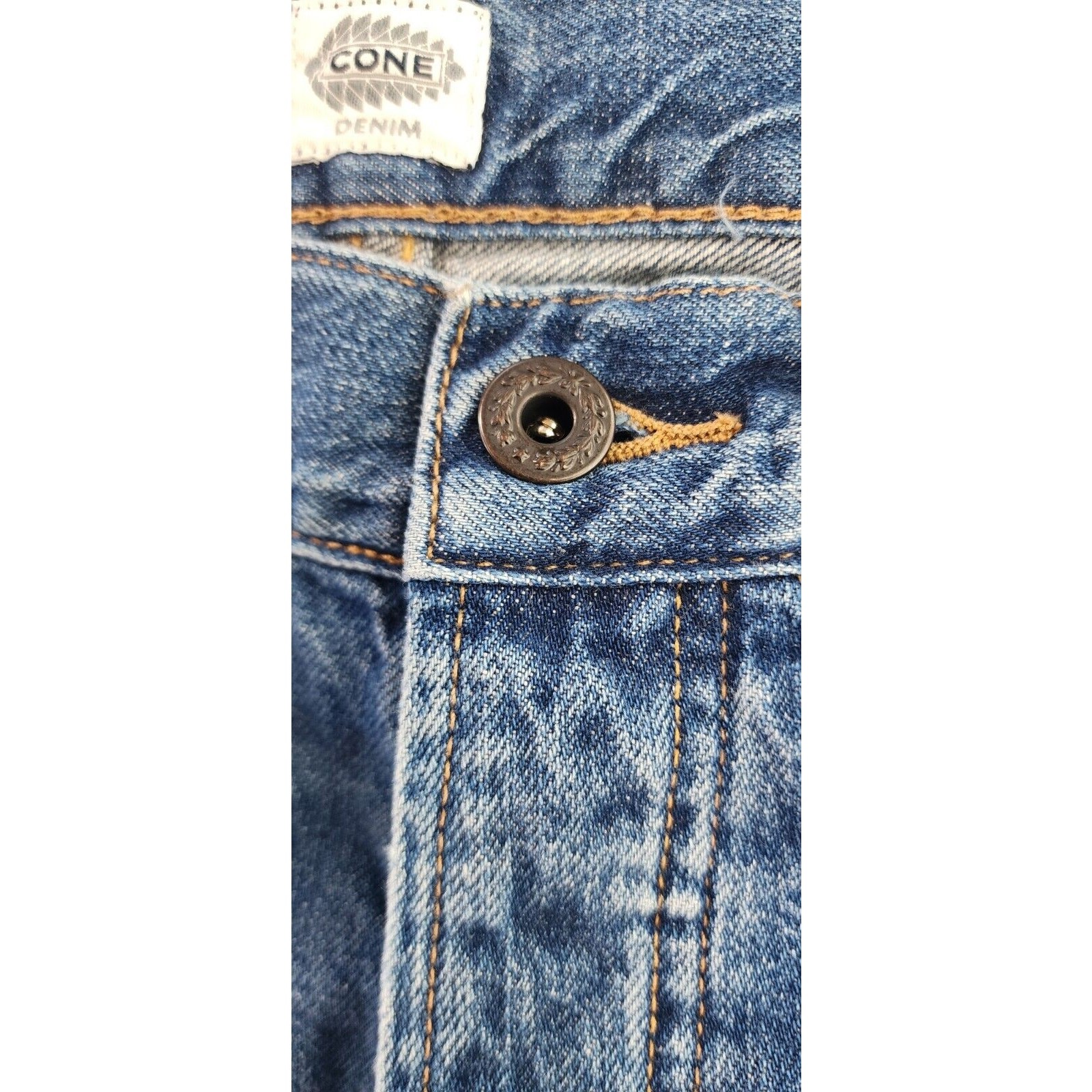 Cone Denim Jeans Womens 28×26 Blue High Rise Straight Leg Y2K Button Fly Casual