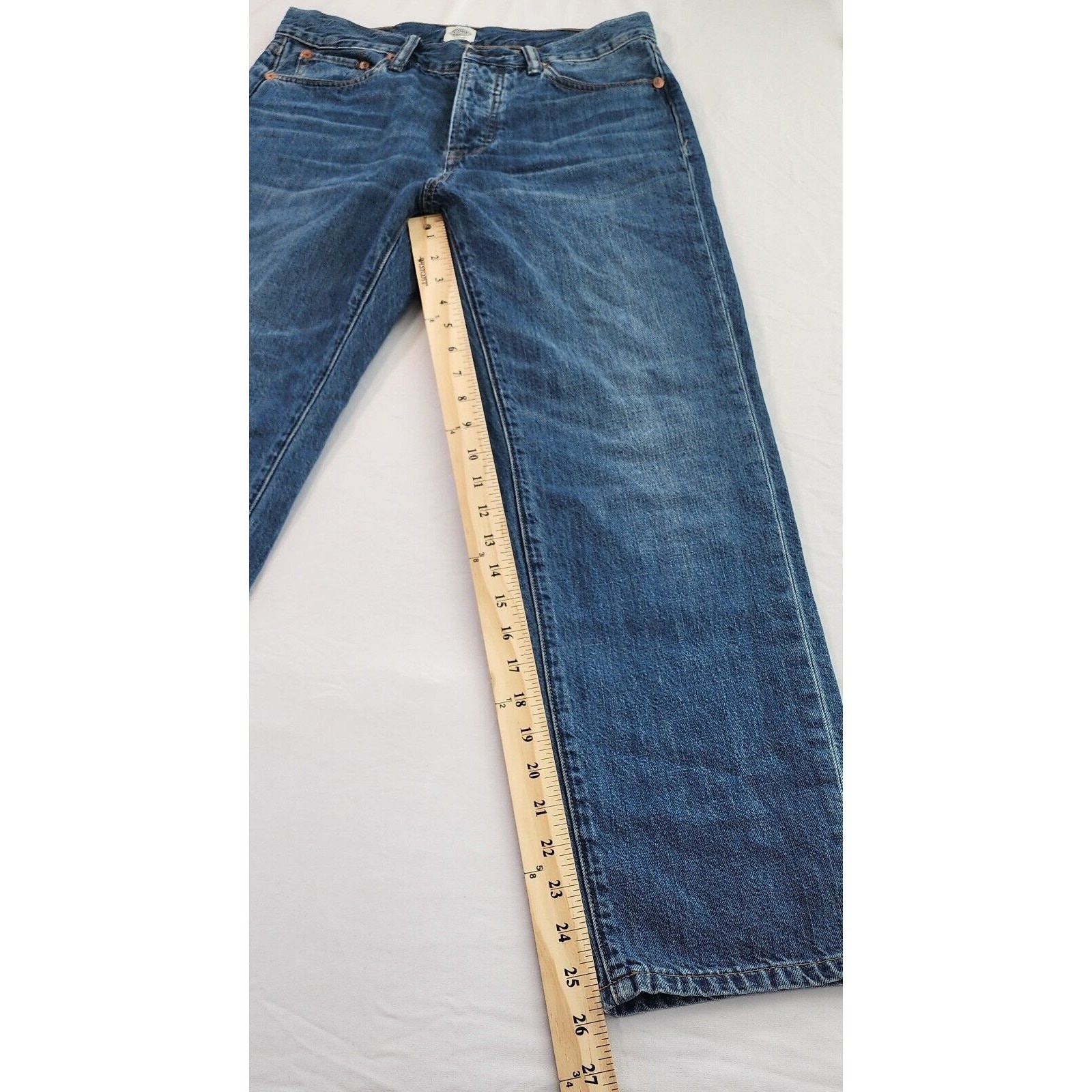 Cone Denim Jeans Womens 28×26 Blue High Rise Straight Leg Y2K Button Fly Casual