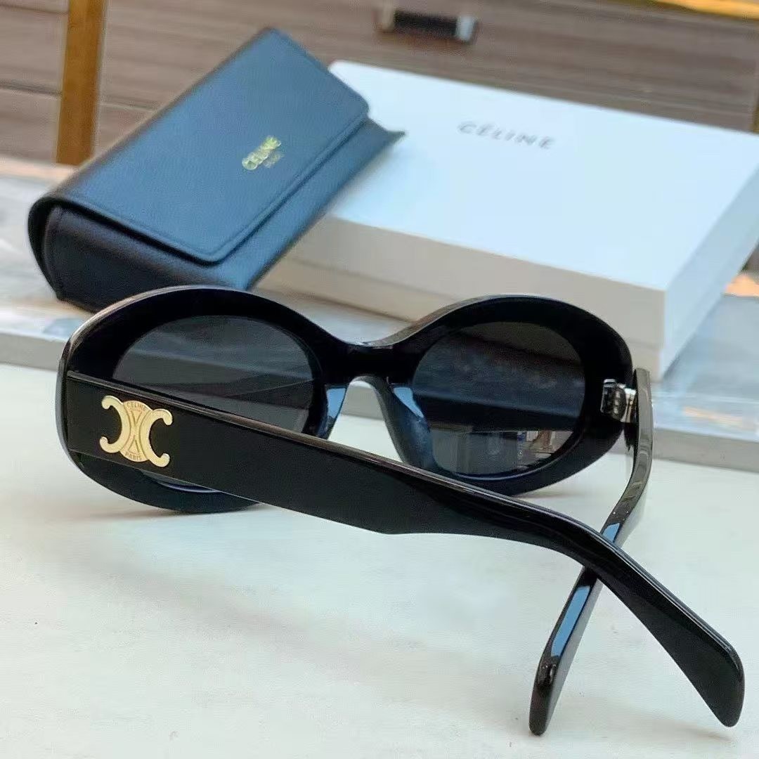 Celine Triomphe Black Frame Gold Logo CL40194 Sunglasses