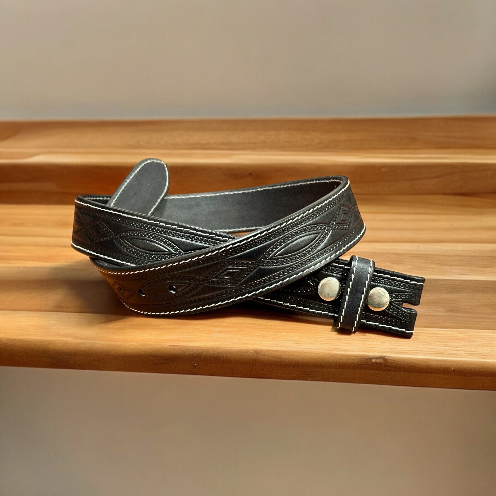 Western Belt Handmade Strap Men’s Full Grain Leather No Buckle Cowboy Rodeo Belt