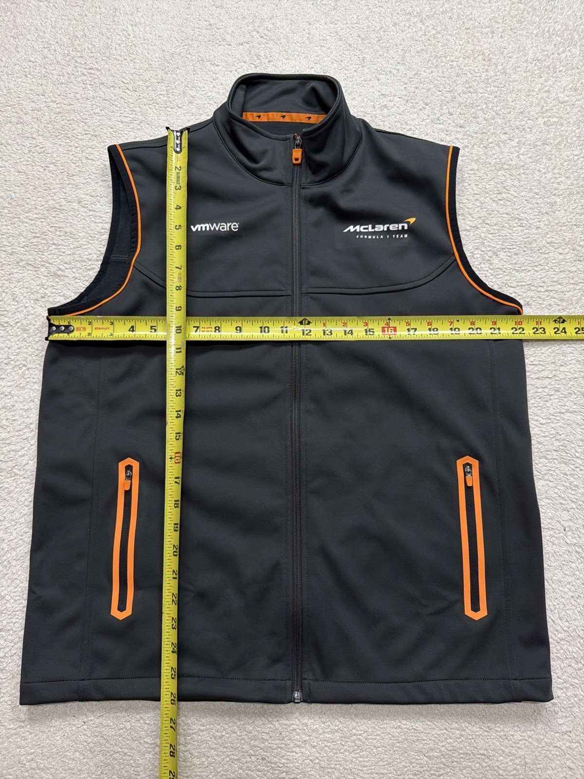 McLaren Mens Formula One Racing Vest Large(US) Dark Gray Full Zip VMware