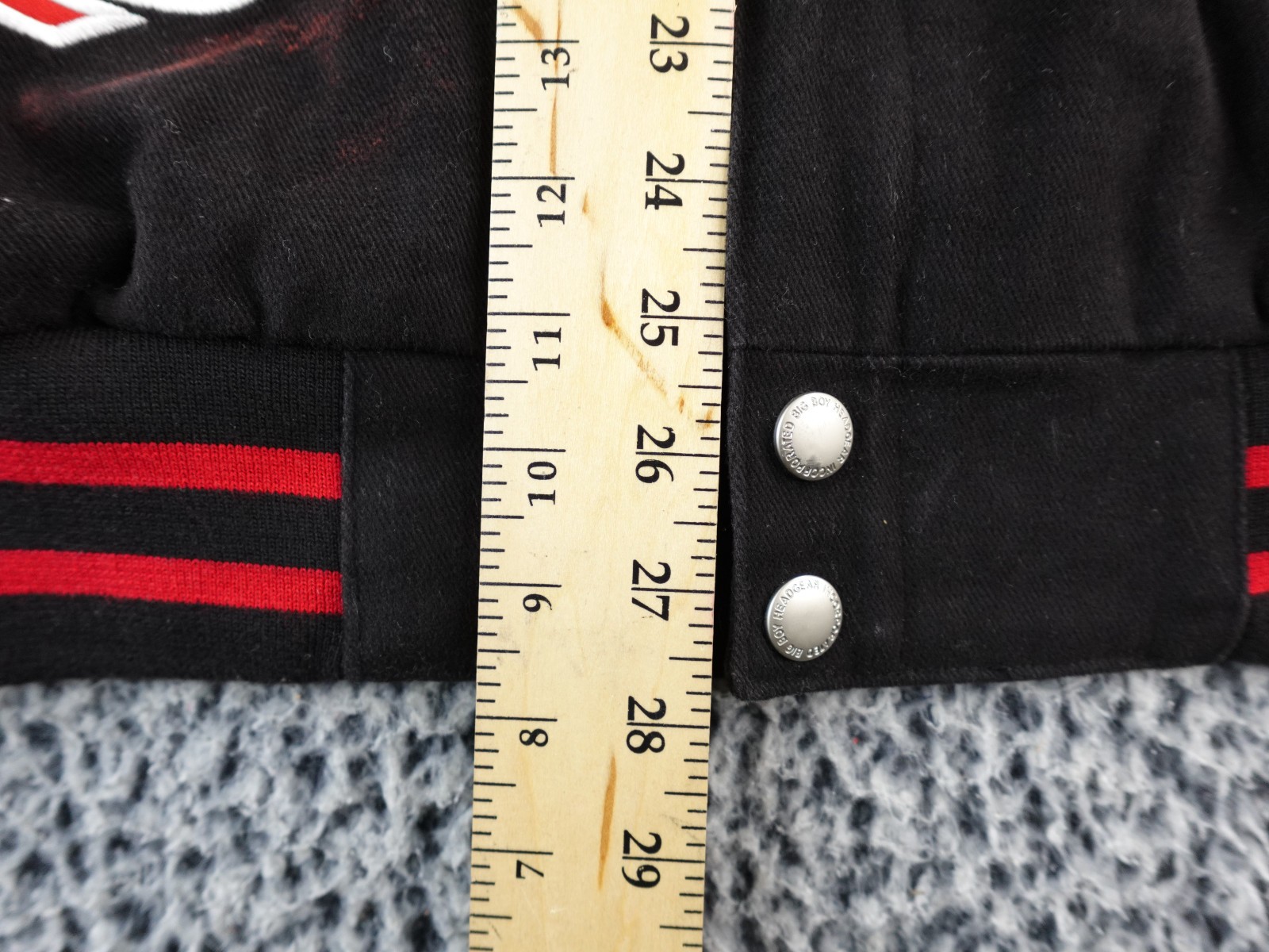 Tuskegee Airmen Jacket Mens L Black BigBoy Varsity Wool Embroidered Bomber