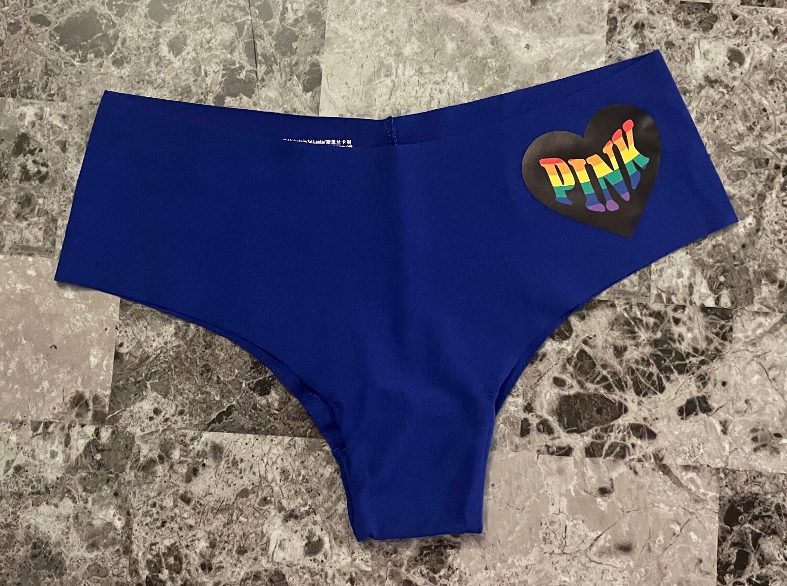 NWOT VICTORIA’S SECRET PINK BLUE RAINBOW PRIDE HEART NO SHOW CHEEKSTER PANTIES