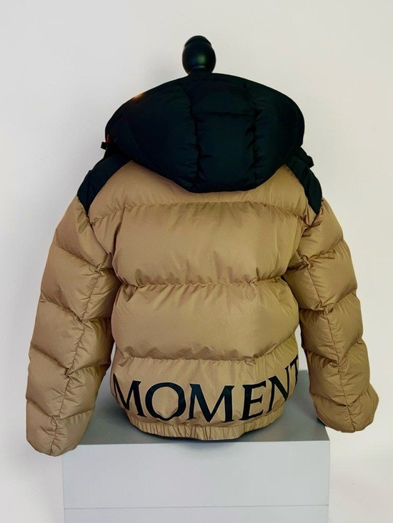 PERFECT MOMENT Moment Tan 2-Tone Quilted Shell Goose Down Ski Jacket Womens Sz L