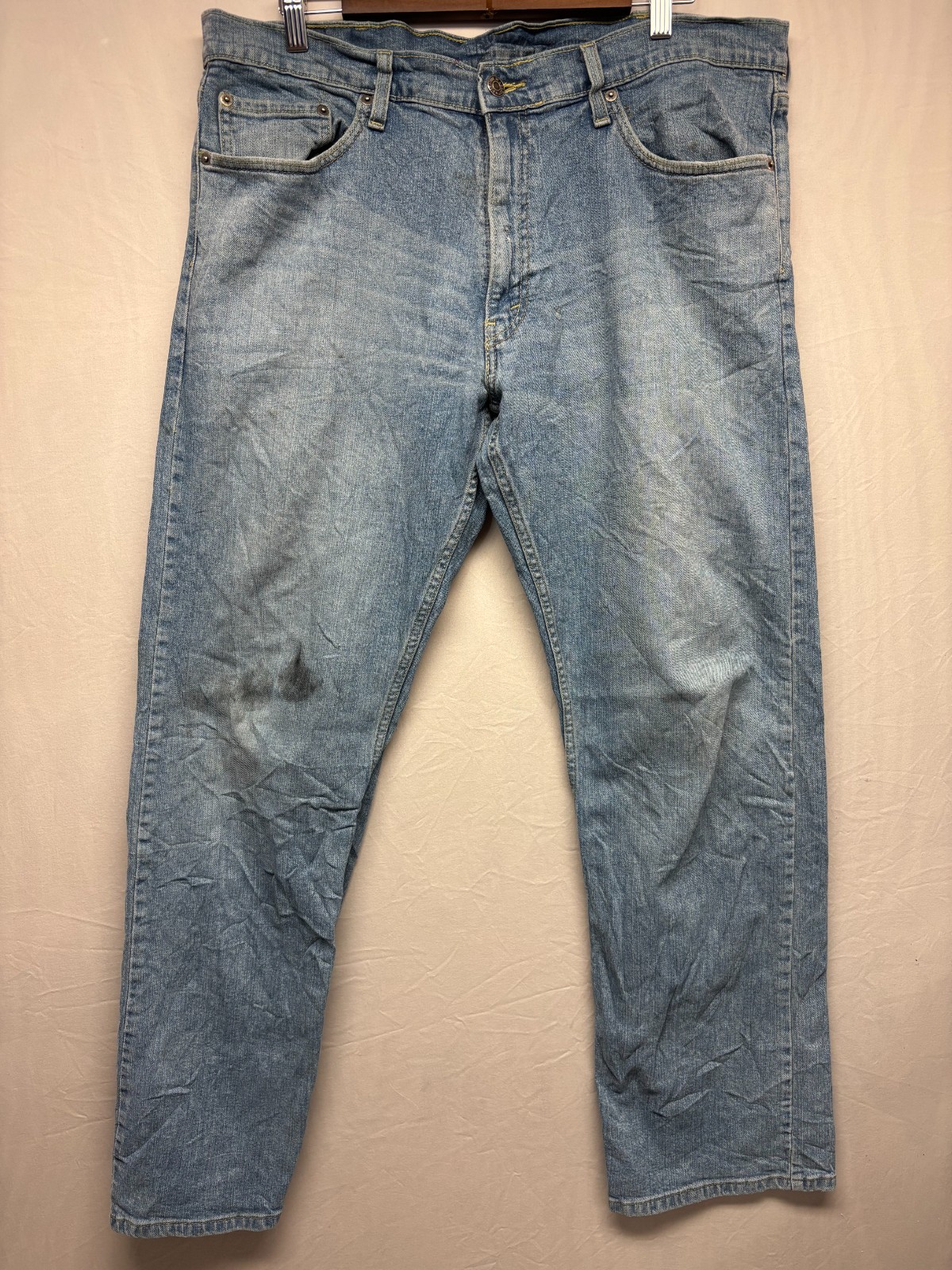 Levi’s Strauss Co. Jeans Mens Blue Denim Stretch Classic Fit Straight 38×33