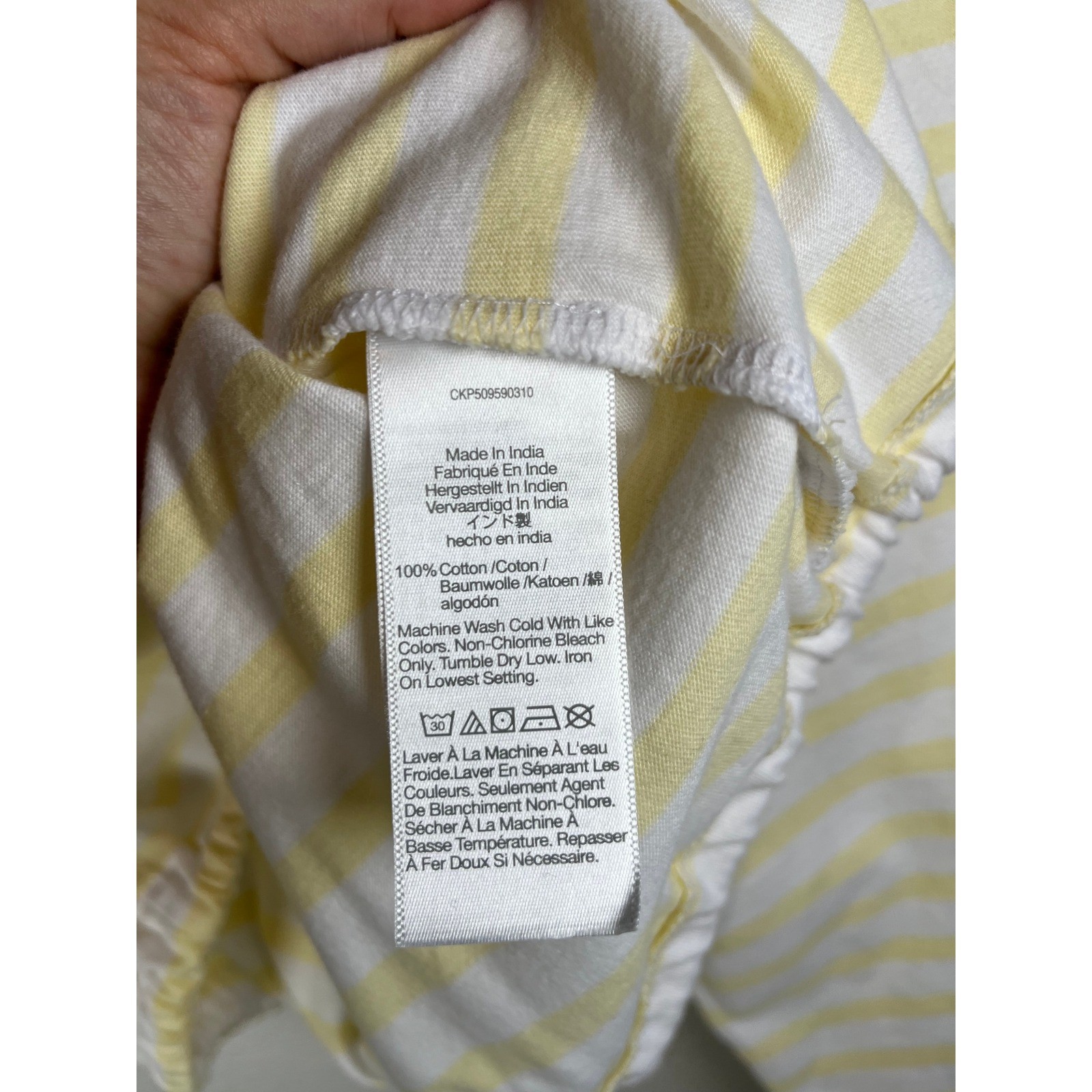 NWT Madewell The Perfect Tie-Waist Tee Allday Jersey Sheer Pineapple Striped SM