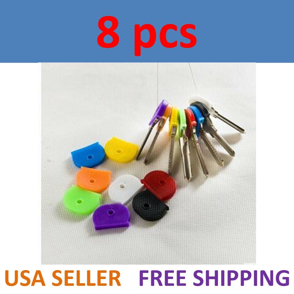 8 Pcs Key Cap Tags Label ID Silicone Coding Color Key Identifier Cover 8 Colors