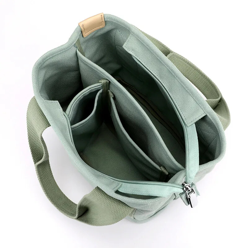 Women Canvas Tote Bag Large Capacity Handbags Shoulder Bags Zip Crossbody