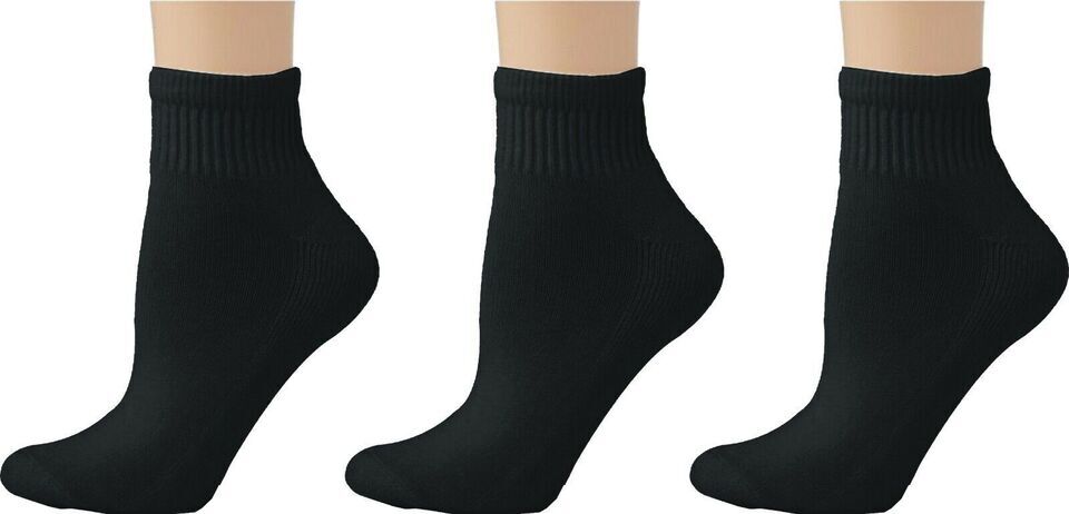 12 Pairs Men Women Athletic Ankle Socks Soft Cotton Half Cushion Size 9-11,10-13