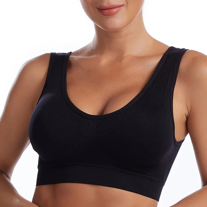 Sport Bras Seamless Wire-Free Light Support Tank Sports Yoga Sleep Bra 3 Pack US