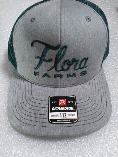 Richardson 112 Truckers cap Mottled Gray with Green Mesh Snapback PROMO