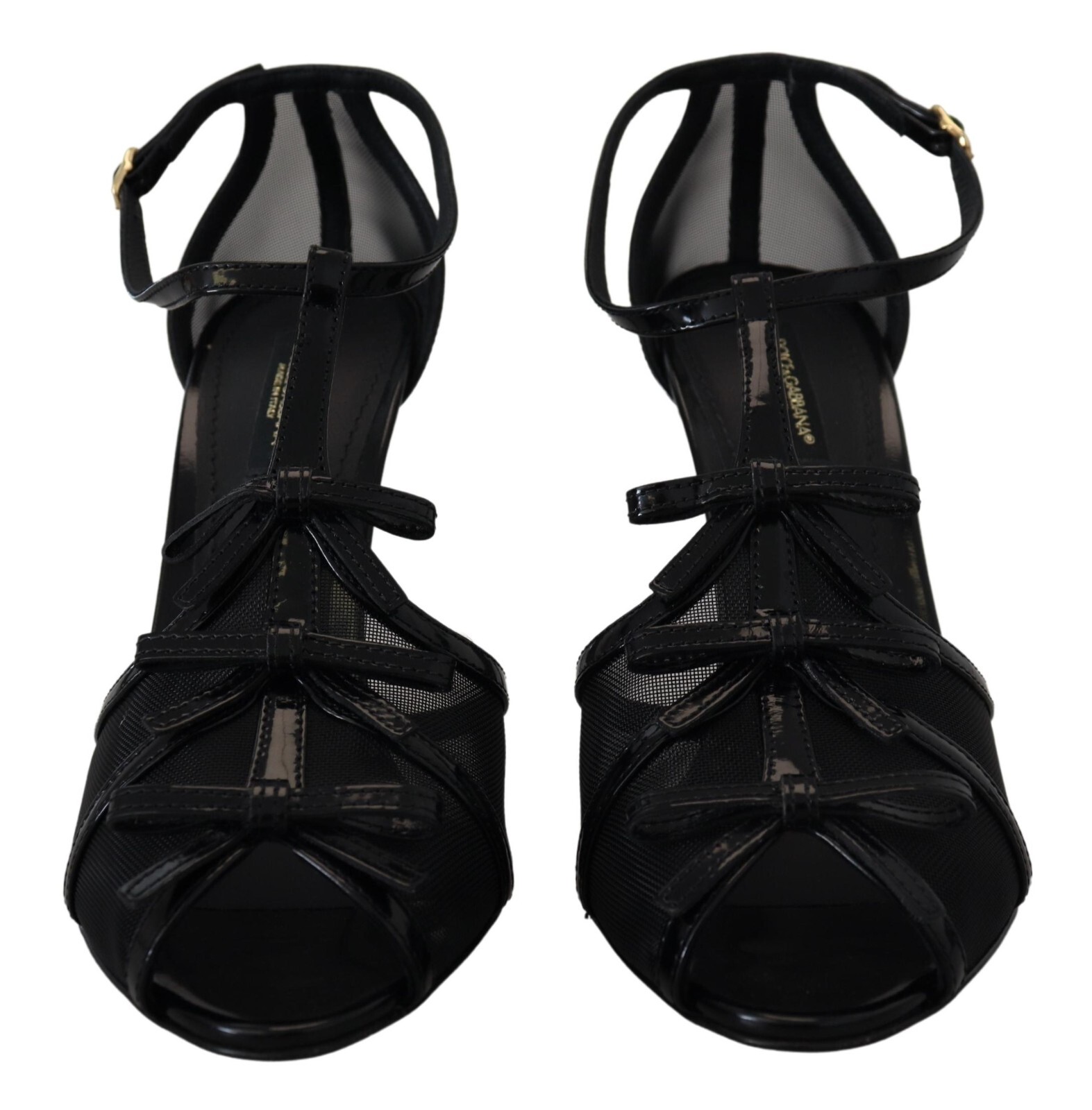 DOLCE & GABBANA Sandals Black Stiletto High Heels Shoes EU38 / US7.5 RRP 1050usd