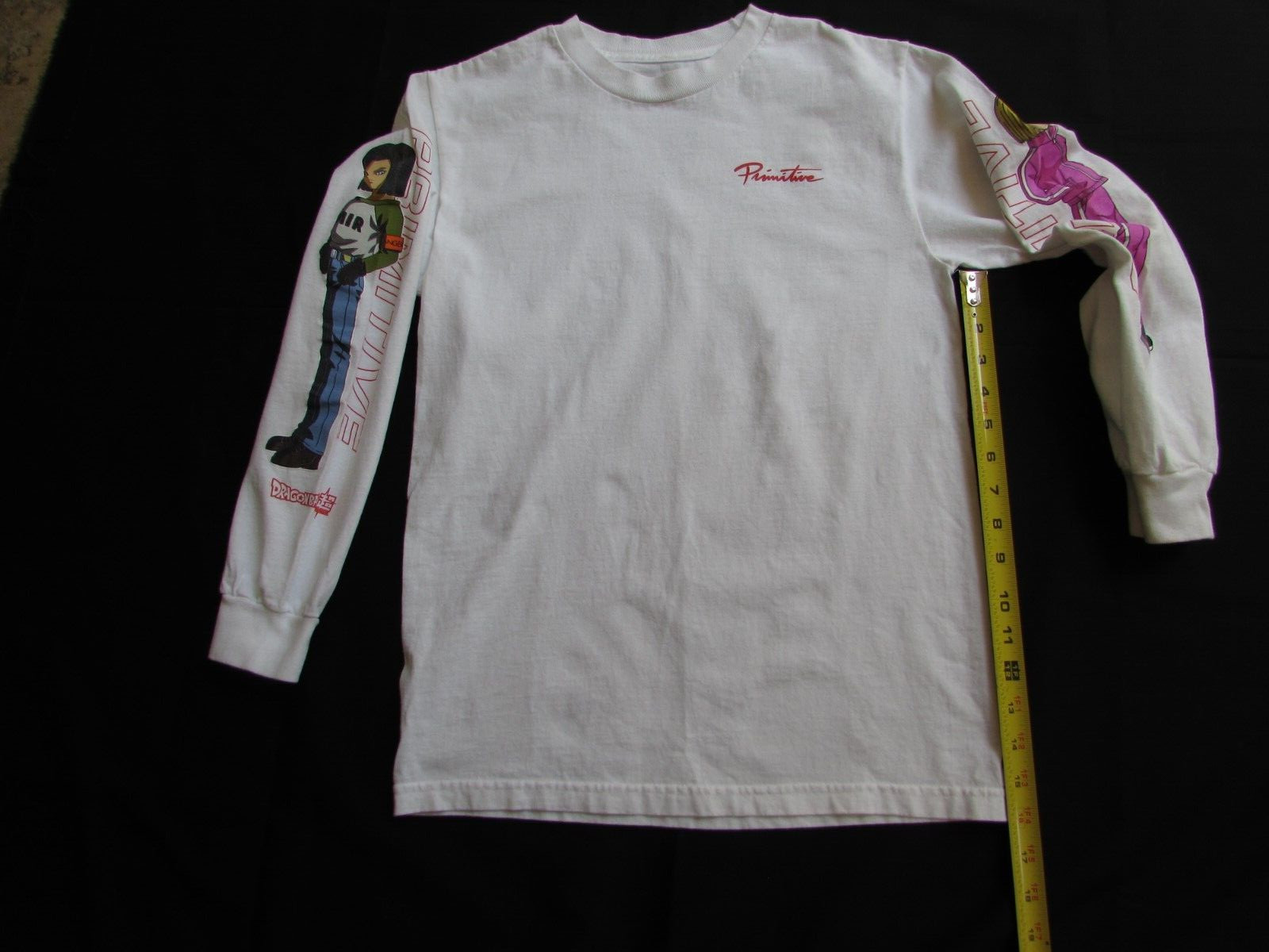 Dragon Ball Super Primitive Shirt Men White Long Sleeve Shrink After Washed Sz S