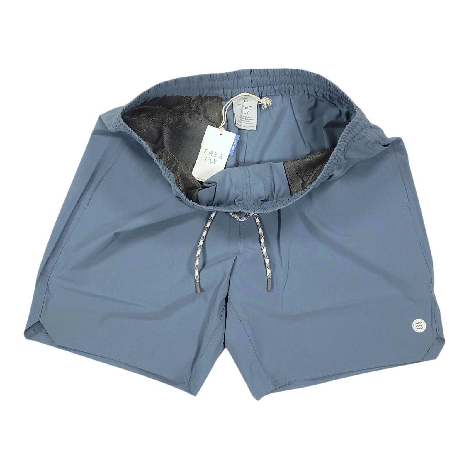 FREE FLY Men’s LARGE Andros Shorts Pacific Blue Swim Trunk 7″ Fishing NEW $78