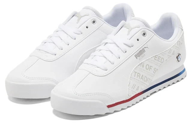 Puma Men’s BMW MMS Roma Basic Lace Up Sneakers Shoes Casual ~ White