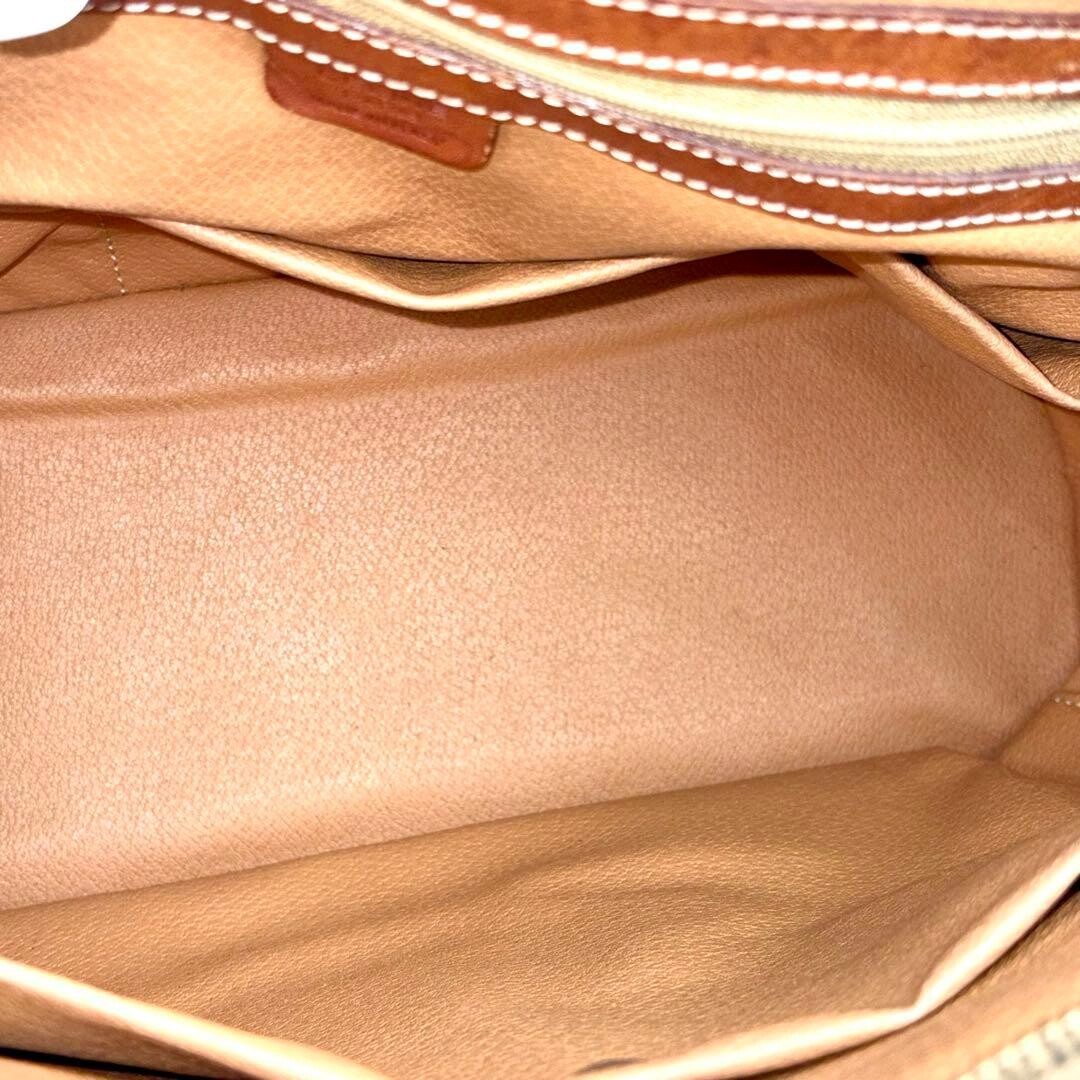 CELINE Half Moon Handbag Macadam PVC Brown Vintage Authentic From Japan