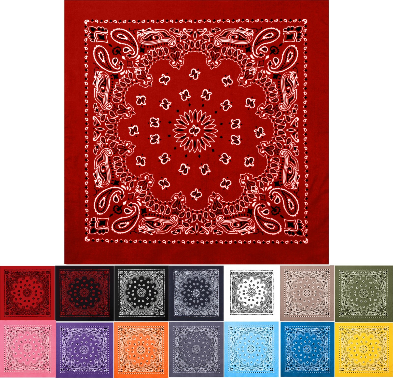 Jumbo Trainmen Paisley Bandana Cotton Sport Biker Extra Large Head Face Wrap 27″
