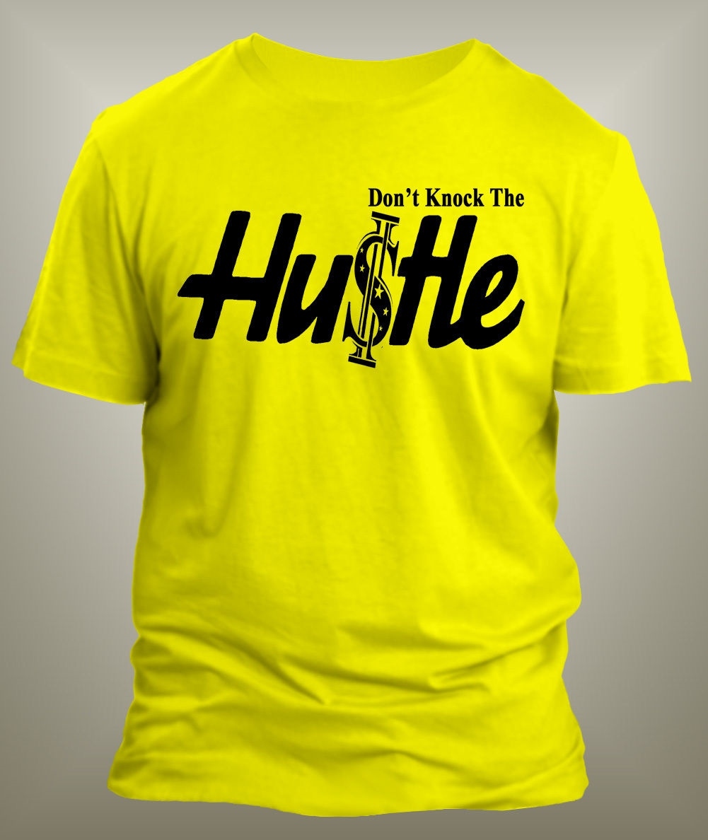 Mens Hip Hop Tee Shirt Don’t Knock the Hustle Graphic Big Tall Sm Streetwear T
