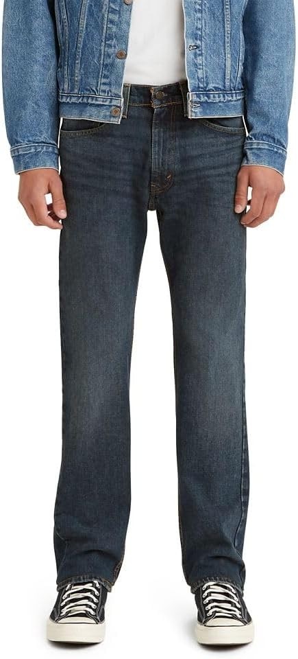 Levi Men’s 505 Regular Fit Jeans, Dark Stonewash, 33W X 30L NEW SEALED !