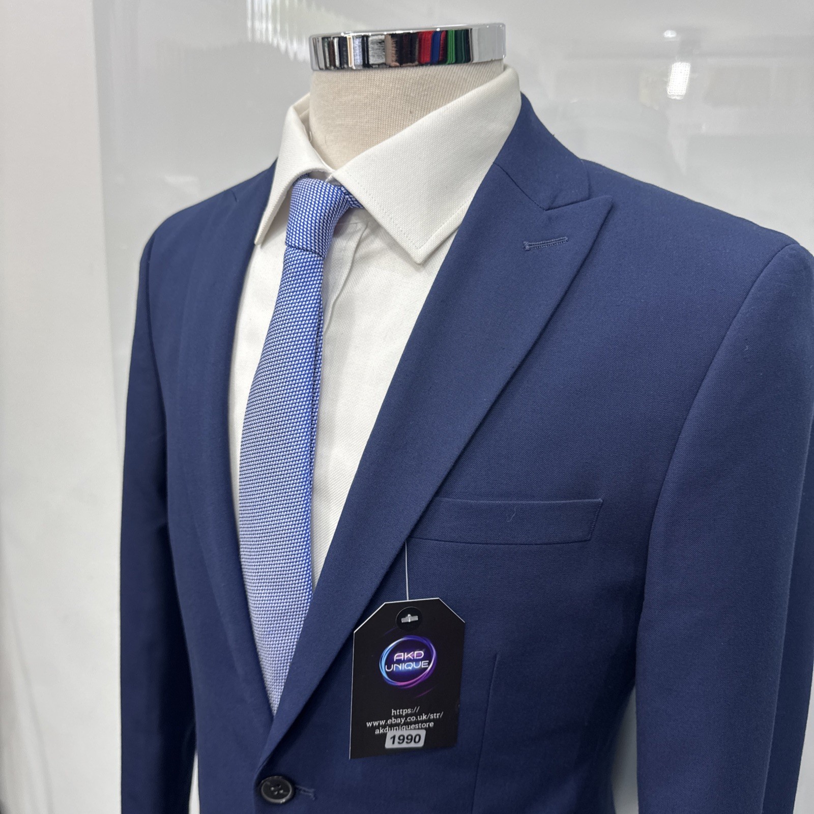 NEXT TAILORING Blue Slim Fit Modern Suit Jacket Blazer Chest 38 Short