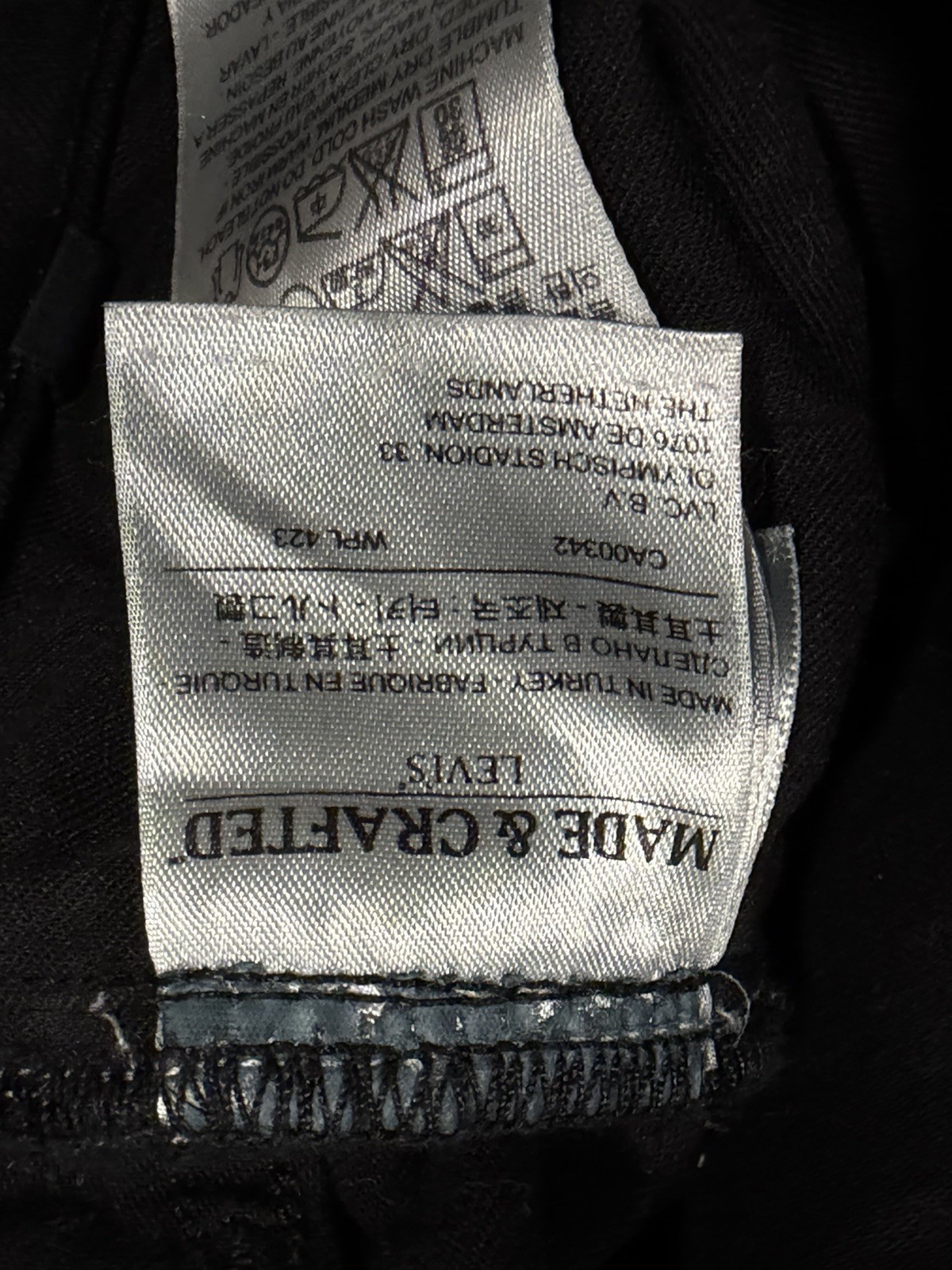 Levis Made & Crafted Jeans Blue Tab 29×34 Needle Narrow Black Denim