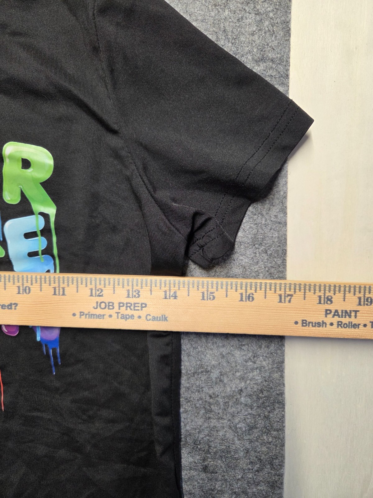 T-Shirt Youth Kids Unisex Sz 130 Black Short Sleeve Crew Neck Cool Drip Graphic