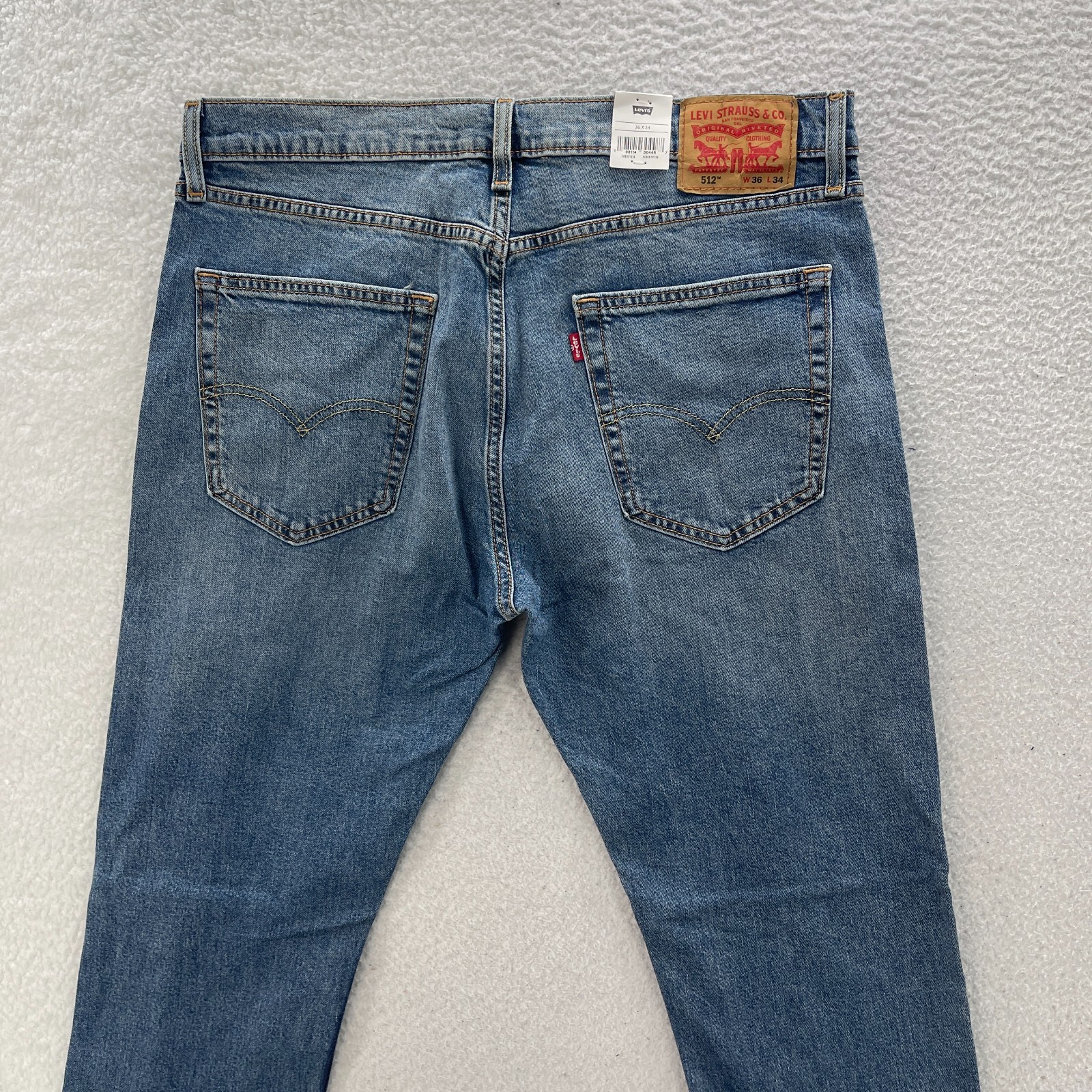Levis 512 Jeans Mens 36×34 Blue Slim Taper Light Wash Denim Preppy Minimalist