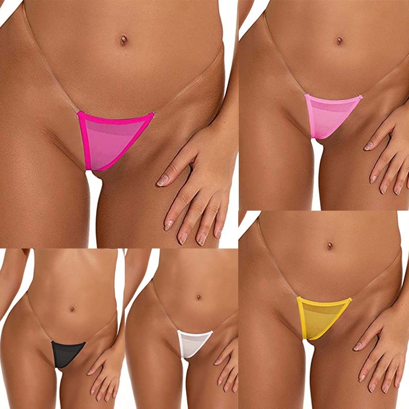 5 Pack Lot Sexy Womens See Through Sheer Panties Thongs G string Underwear Brief