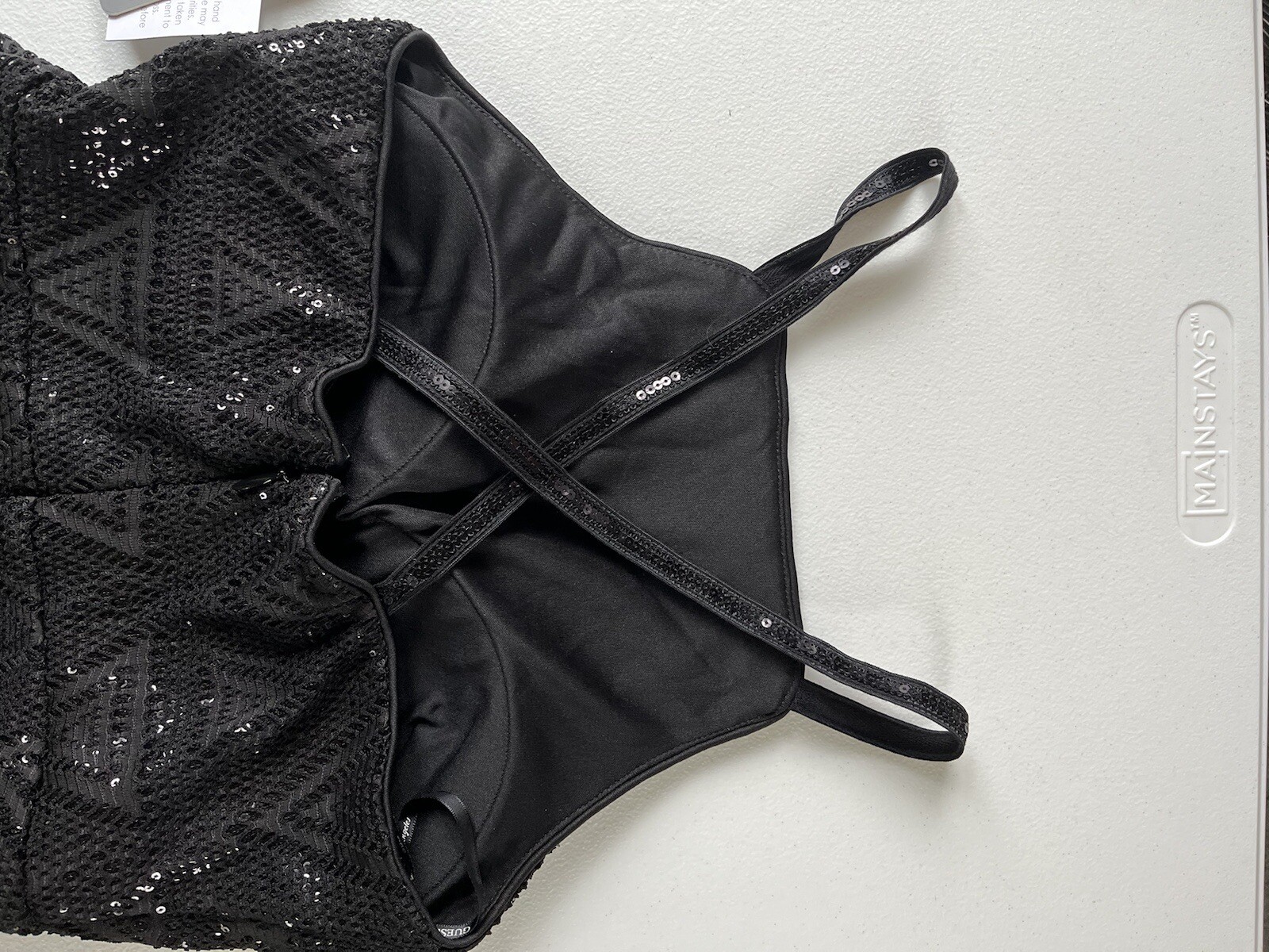 NWT Guess Women’s Black Sequins Halter Cross-back Cocktail Party Dress Sz 2