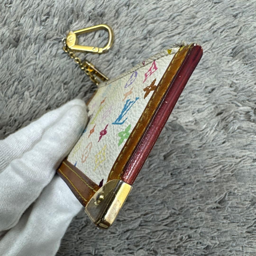 Auth Louis Vuitton Pochette Cles Monogram Multicolor Coin Case Made in Spain LV