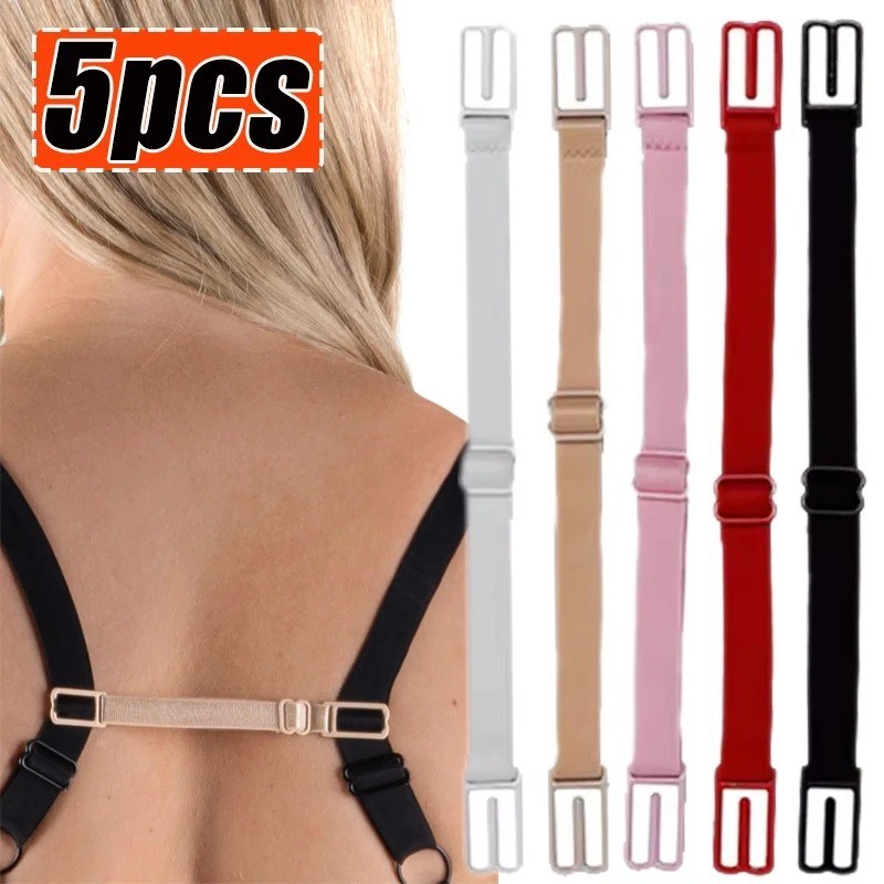 4-8pcs Bra Strap Clips Elastic Non-slip Strap Holder Women Bra Rope Adjustable