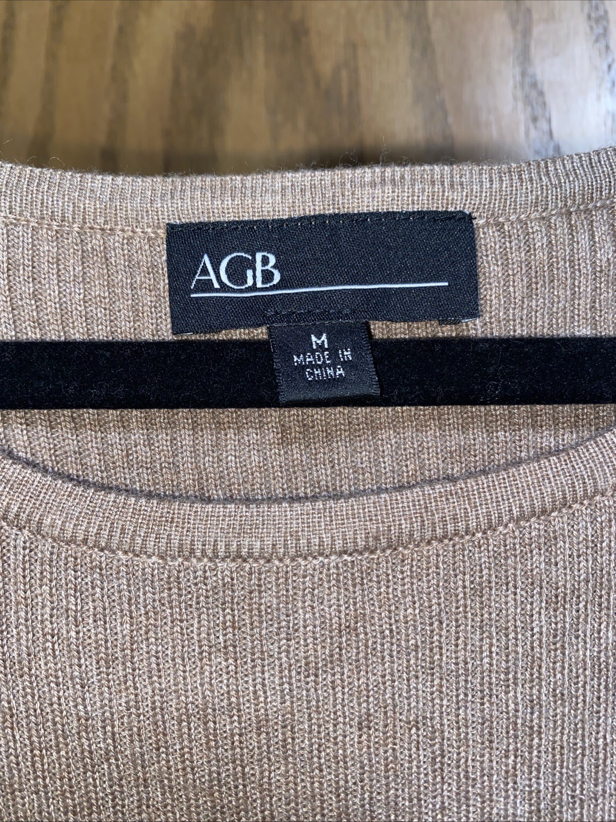 AGB A. Buyer Contrast Pocket Tan Tunic Sweater Dress – SIZE M – NWT Beige