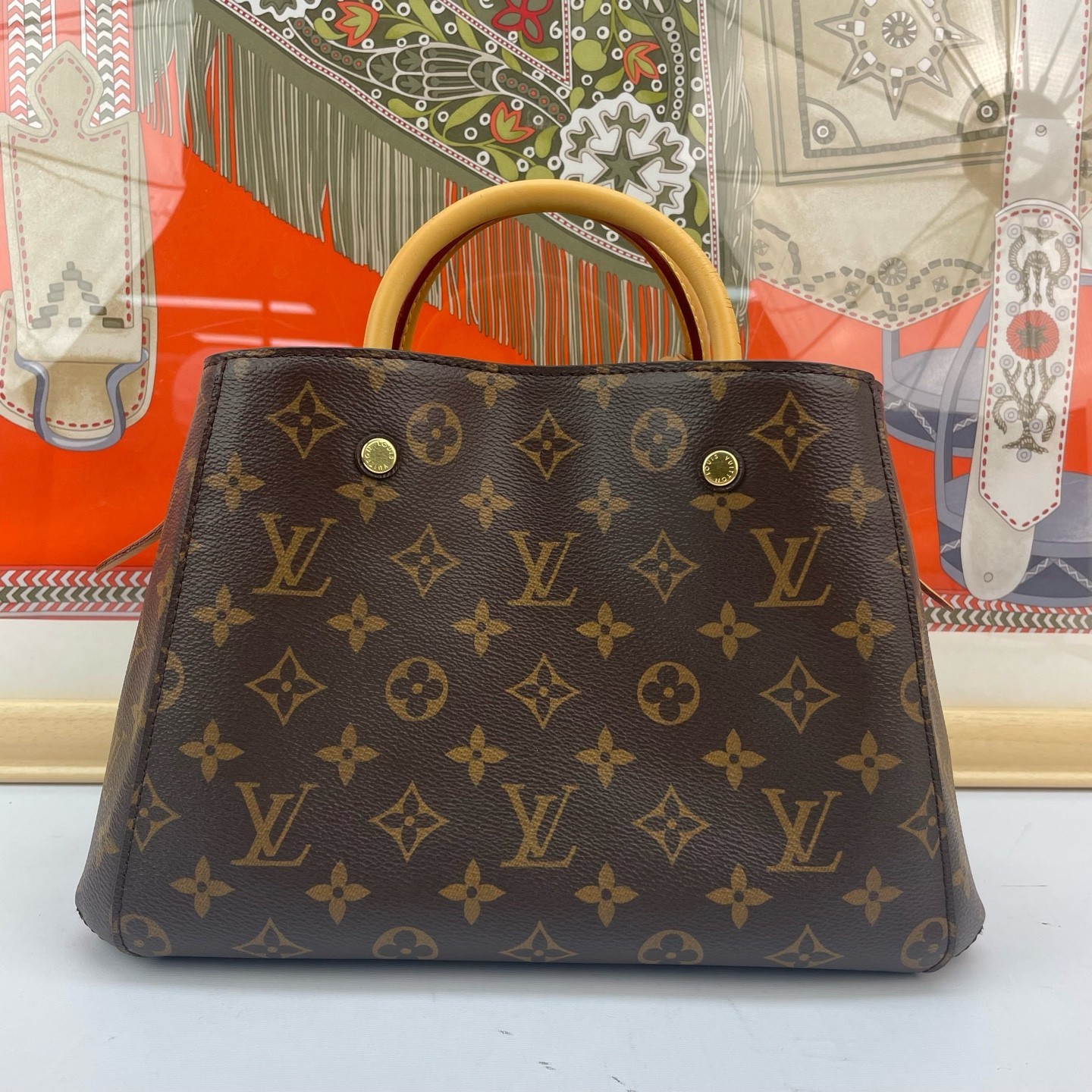 Louis Vuitton Montaigne BB Monogram Canvas Crossbody Shoulder Bag Brown LV