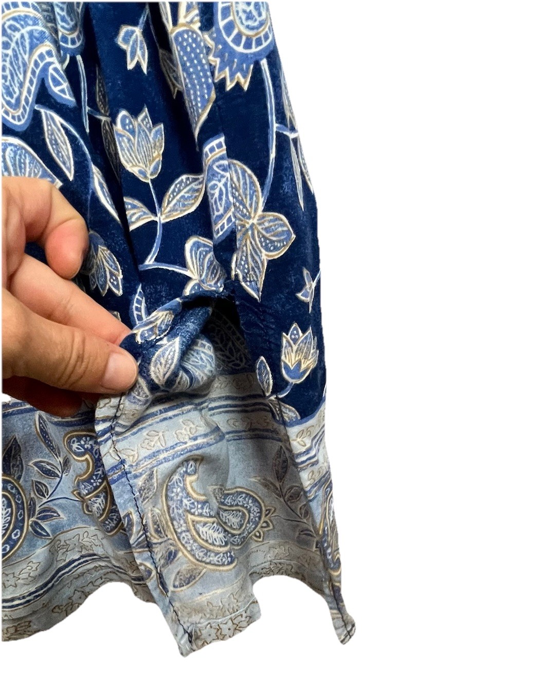 Blue Floral Paisley Maxi Dress Sleeveless Lightweight Plus Size 20