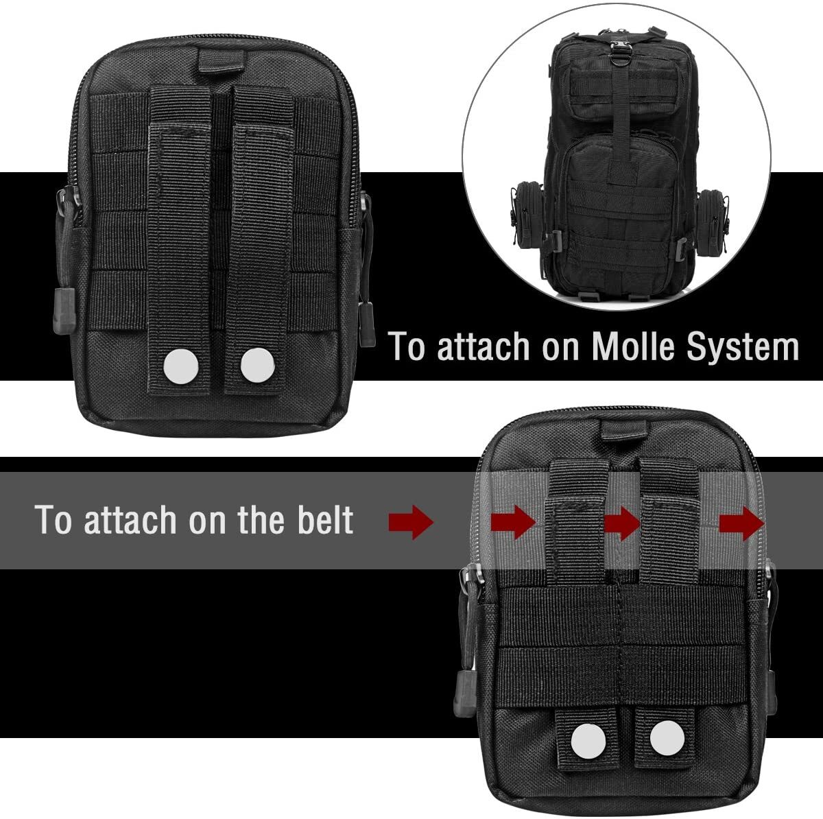 Tactical Molle Pouch Bag Waist Pack for Hiking Camping Cell Phone Holster Holder