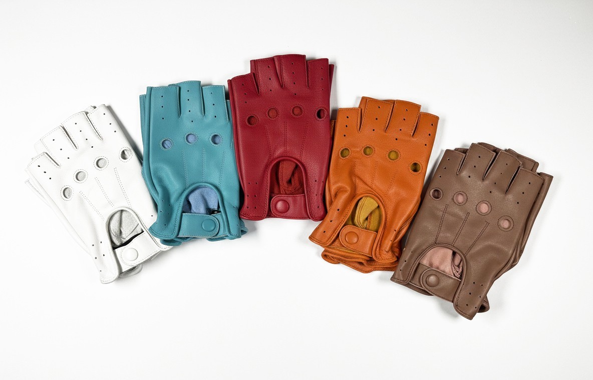 Fingerless 100% Genuine Leather Driving Gloves Chauffer Swift Wears